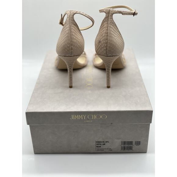 Jimmy Choo Dinda 85 “Pearlised Printed Leather / Nude” Pumps – Size 38 EU - Picture 6 of 7